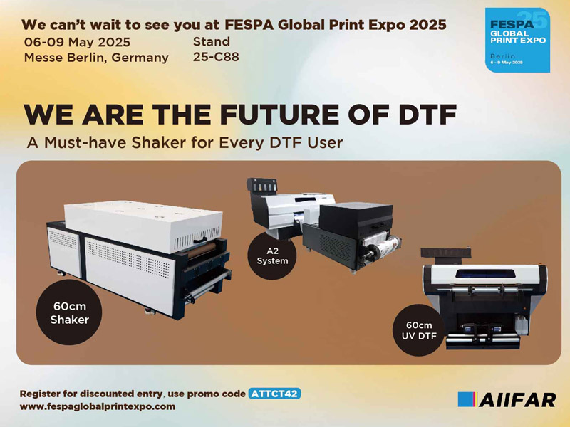 AIIFAR to Showcase High-Efficiency, Energy-Saving DTF Powder Shaker at FESPA 2025 Berlin